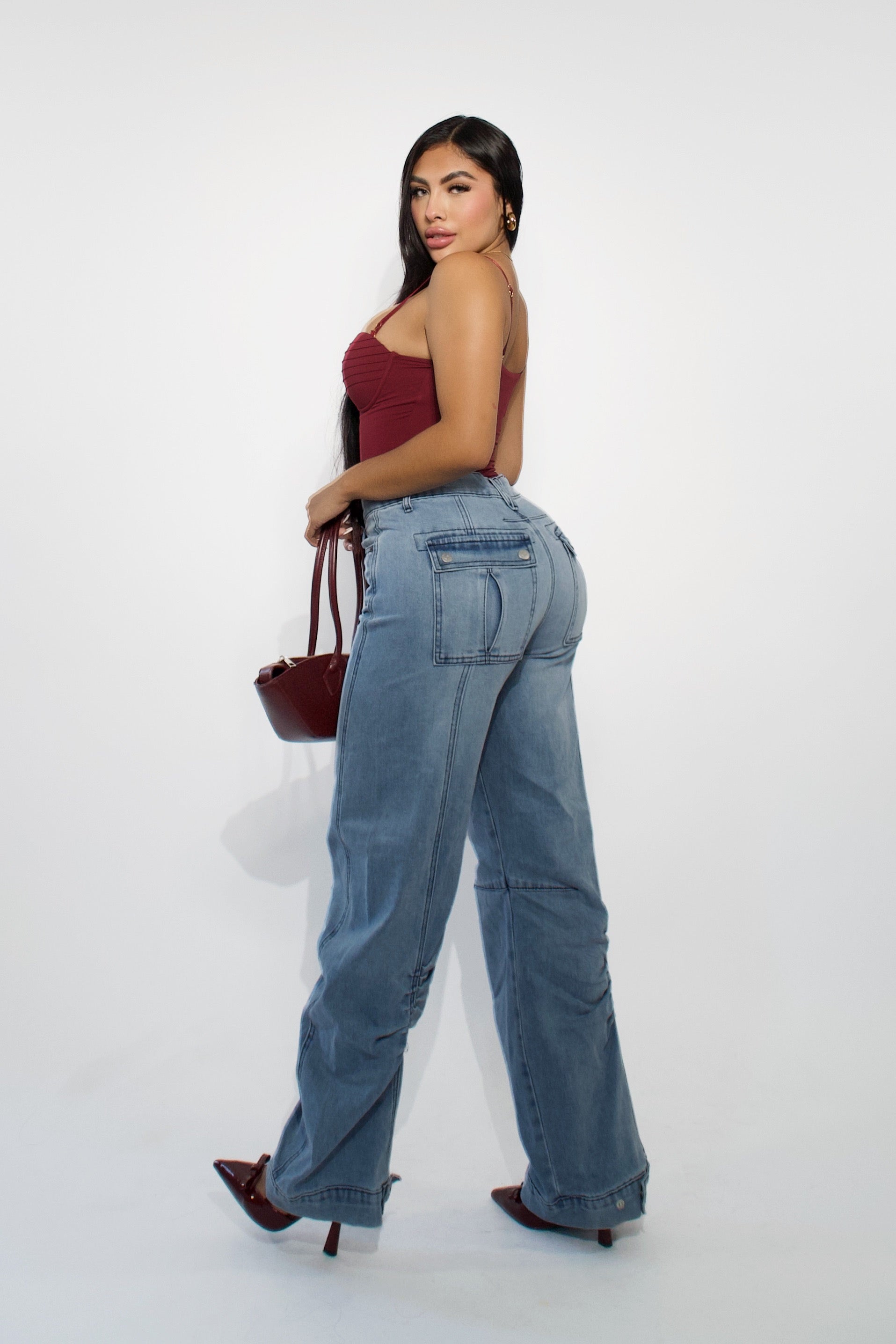 NINA BODYSUIT - BURGUNDY