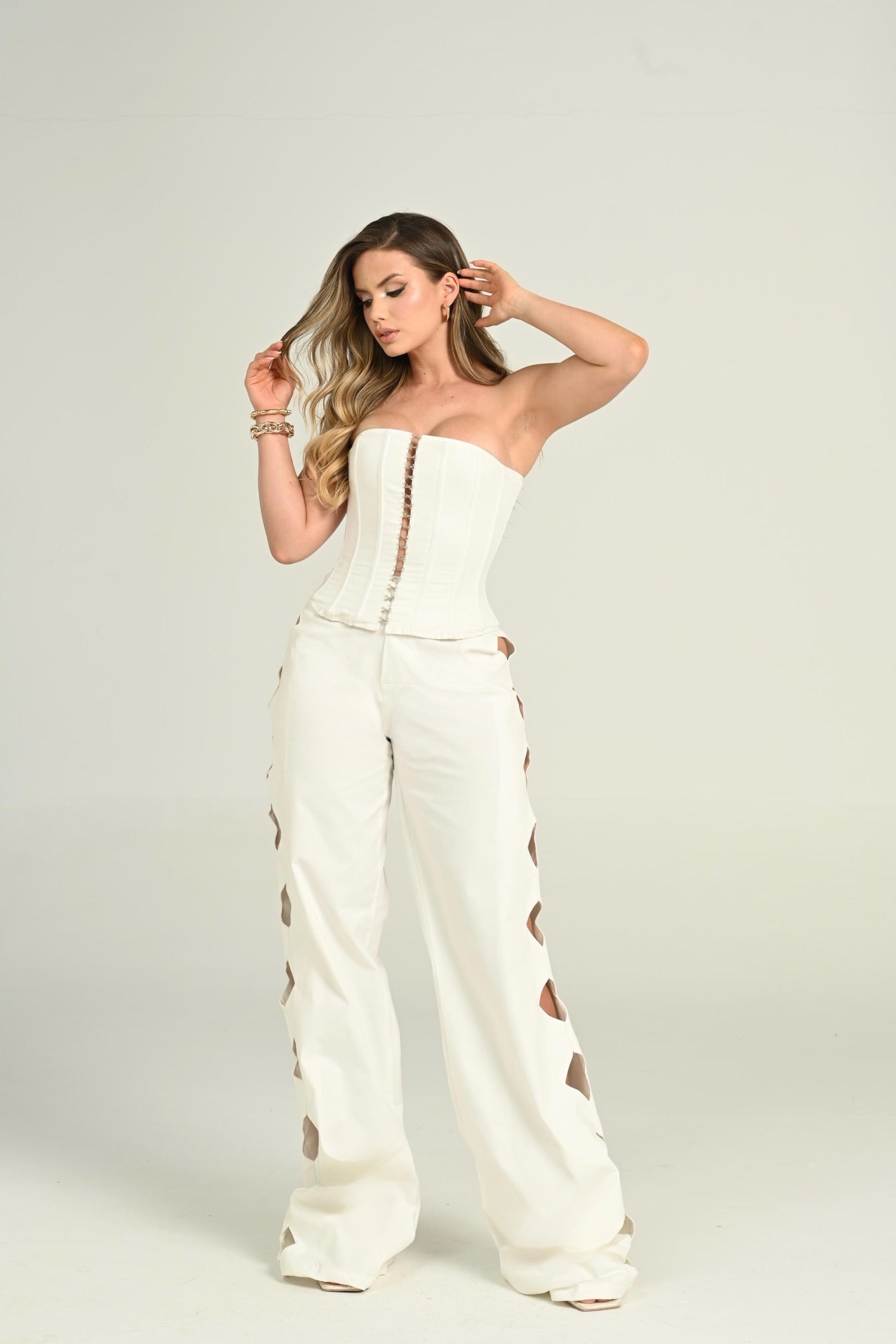 CRYSTAL CORSET - WHITE