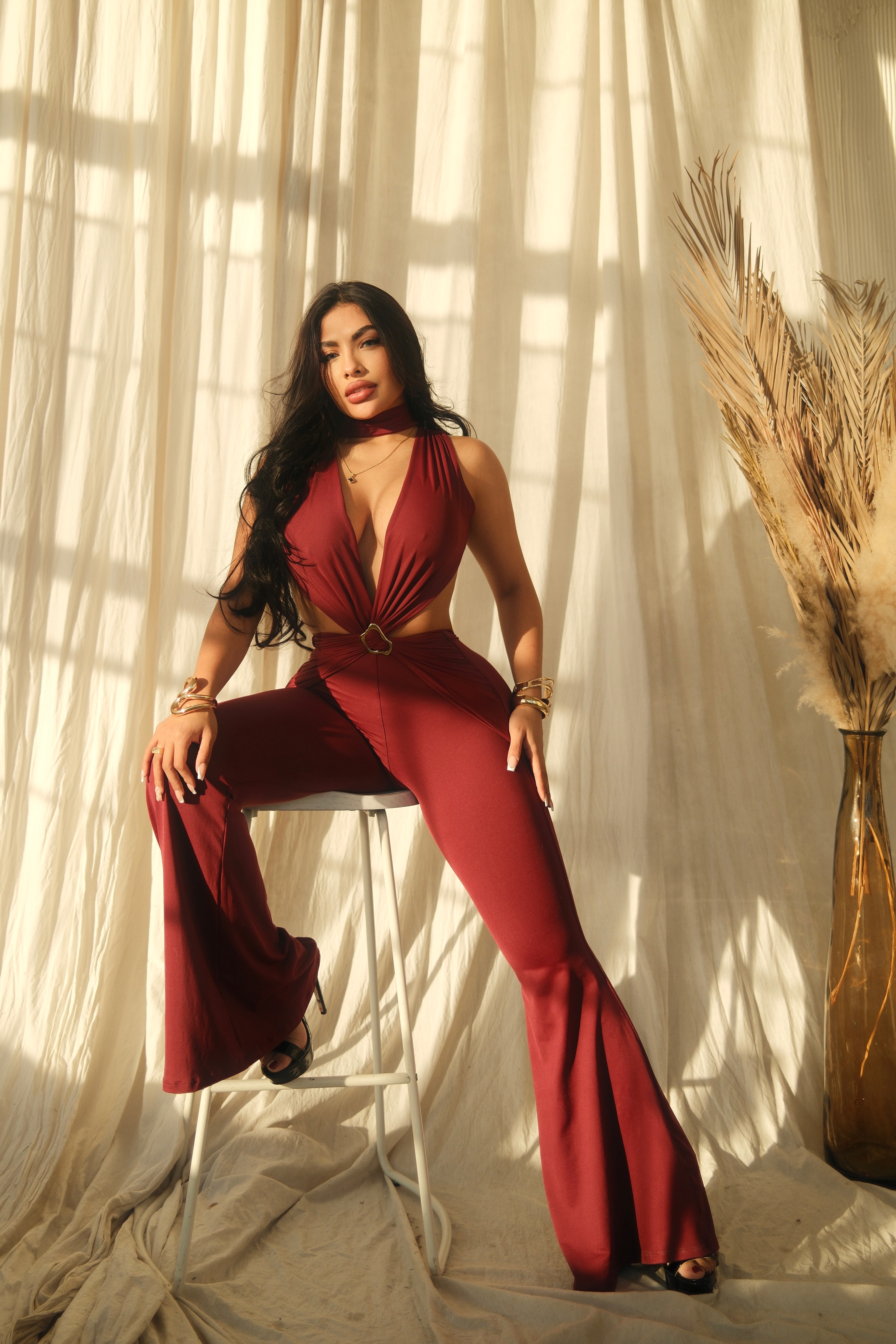 UNFORGETTABLE JUMPSUIT - BURGUNDY