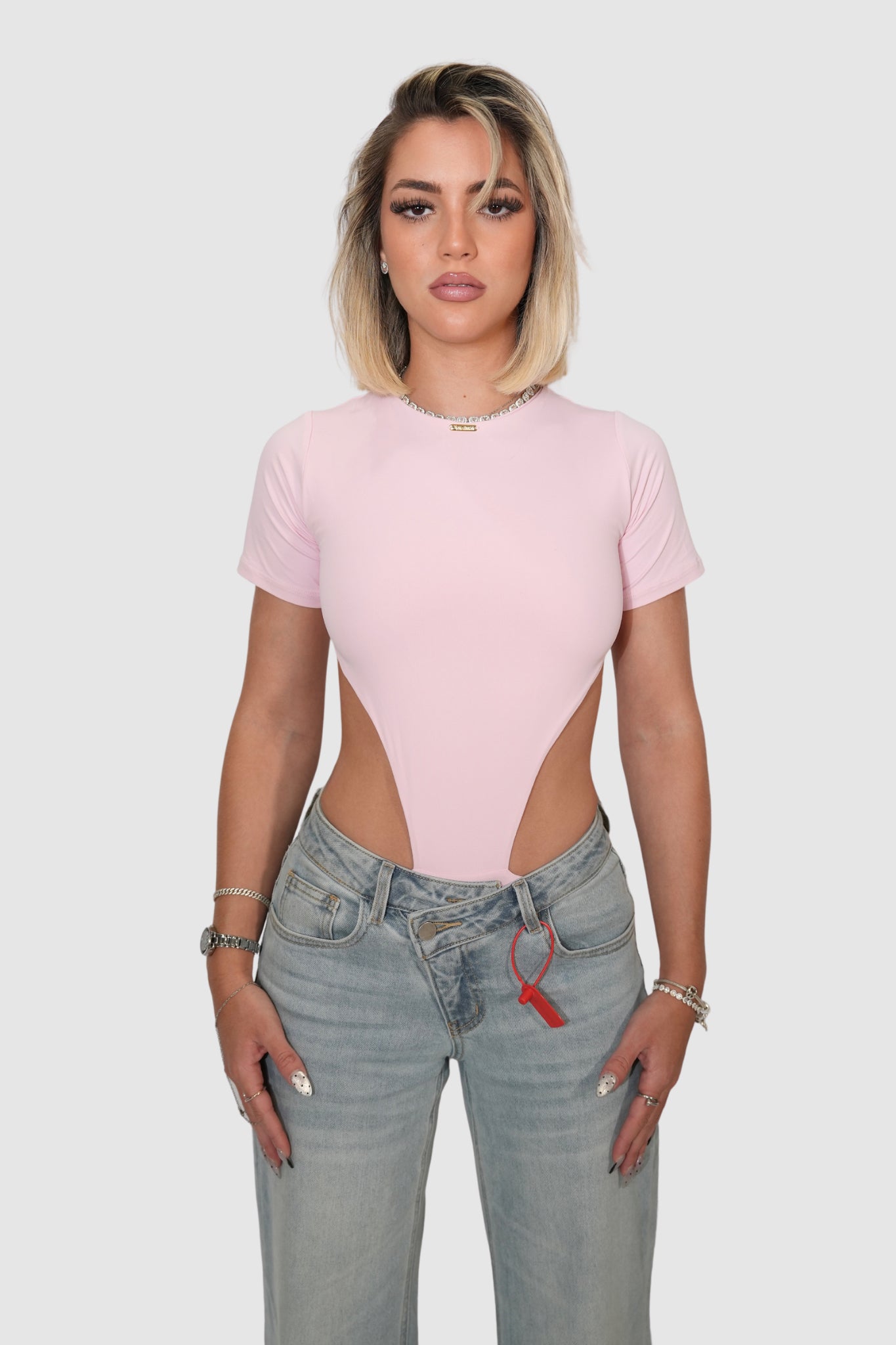 HANNAH BODYSUIT - PASTEL PINK