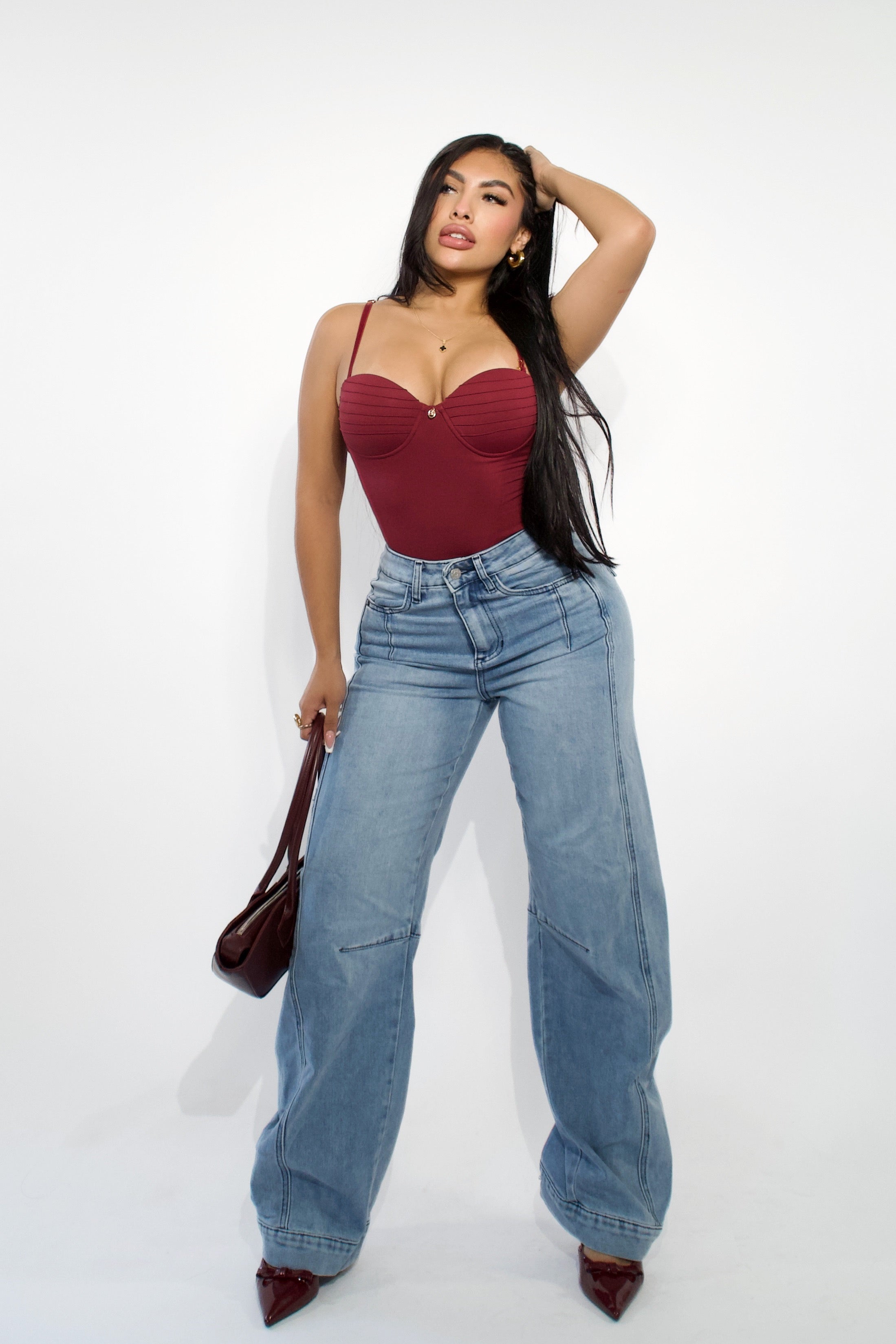 NINA BODYSUIT - BURGUNDY