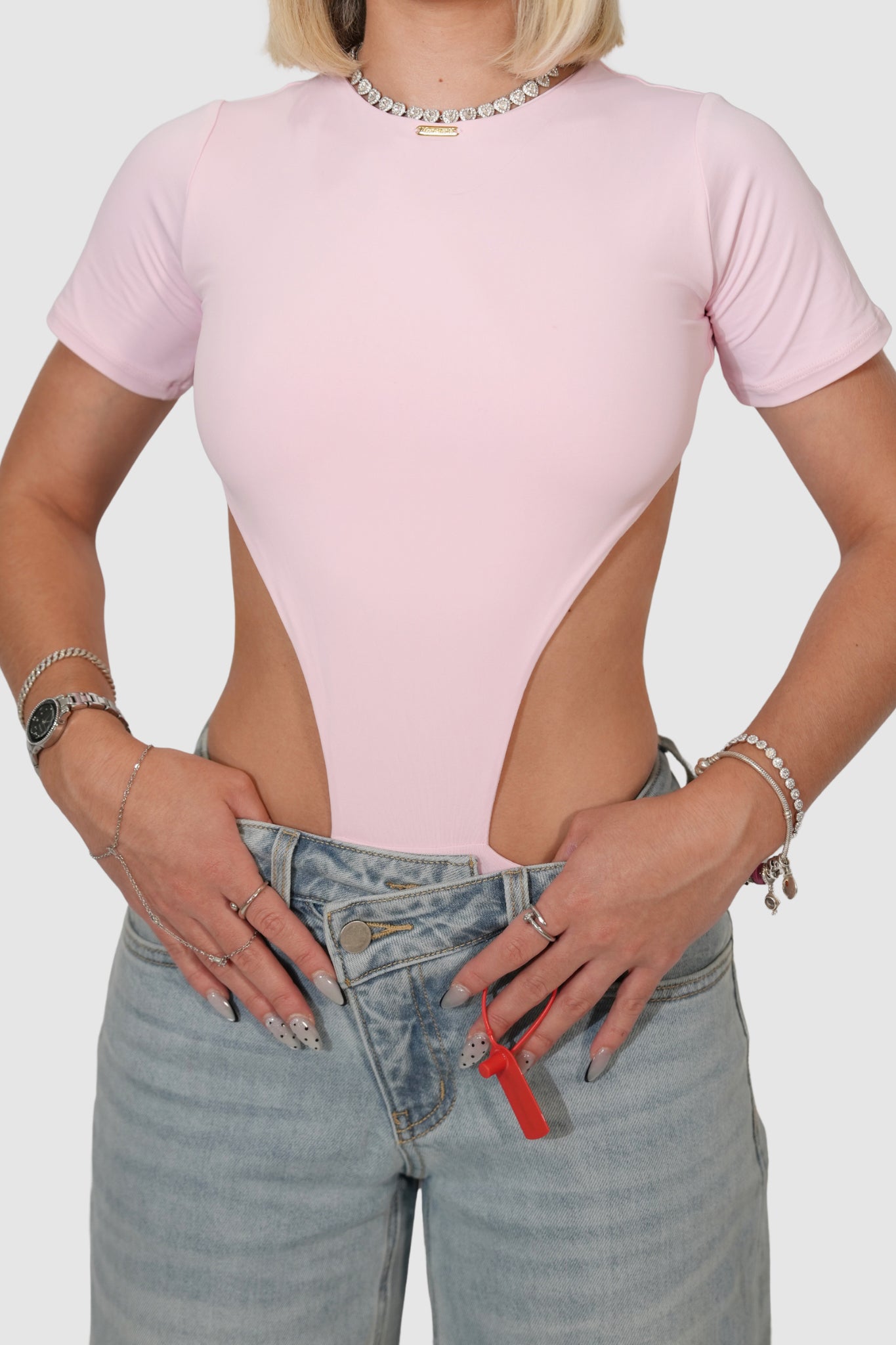 HANNAH BODYSUIT - PASTEL PINK